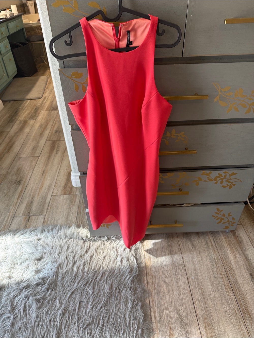 JAYGODFREY Coral-Red Sleeveless Mini Dress